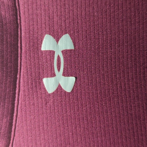 Under Armour Loose Fit Maroon + Gray Polo Shirt Men's Size Medium - Picture 6 of 6